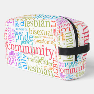 SlipperyJoe's rainbow LGBTQ+ community word cloud Dopp Kit