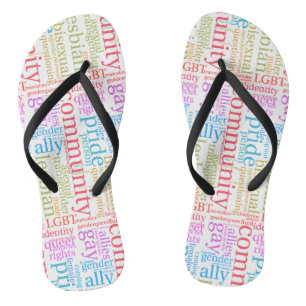 SlipperyJoe's rainbow LGBTQ+ community word cloud  Jandals
