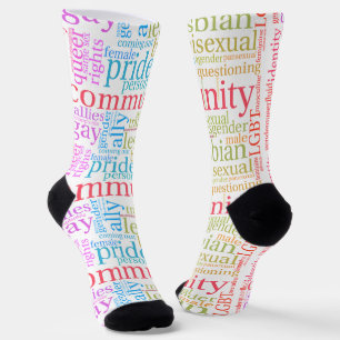 SlipperyJoe's rainbow LGBTQ+ community word cloud  Socks
