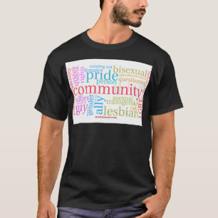 SlipperyJoe's rainbow LGBTQ+ community word cloud T-Shirt