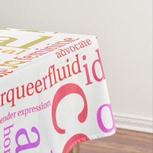 SlipperyJoe's rainbow LGBTQ+ community word cloud  Tablecloth