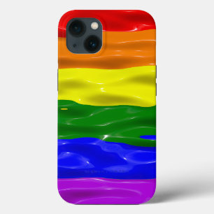 SlipperyJoe's rainbow pride colors glossy liquid t iPhone 13 Case