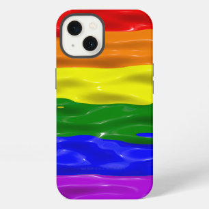 SlipperyJoe's rainbow pride colors glossy liquid t iPhone 13 Case
