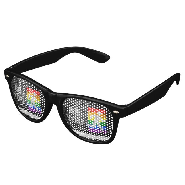 SlipperyJoe's rainbow pride colors panel urban str Retro Sunglasses (Angled)