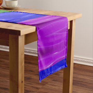 SlipperyJoe's rainbow pride colours glossy liquid  Short Table Runner