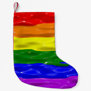 SlipperyJoe's rainbow pride colours glossy liquid  Small Christmas Stocking