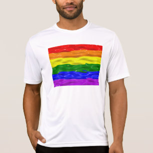 SlipperyJoe's rainbow pride colours glossy liquid  T-Shirt
