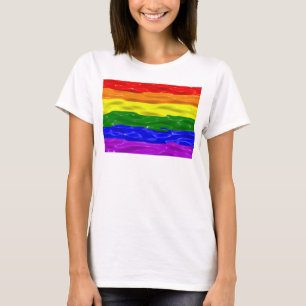 SlipperyJoe's rainbow pride colours glossy liquid  T-Shirt