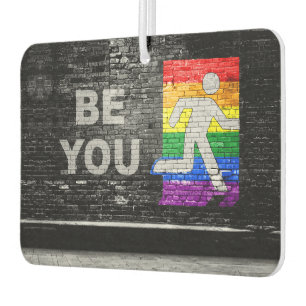SlipperyJoe's rainbow pride colours panel urban st Car Air Freshener