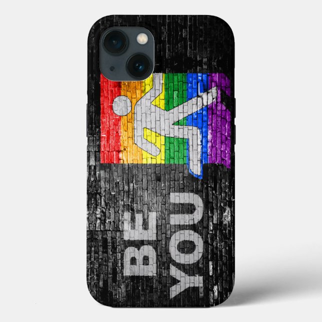 SlipperyJoe's rainbow pride colours panel urban st Case-Mate iPhone Case (Back)