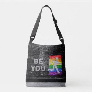 SlipperyJoe's rainbow pride colours panel urban st Crossbody Bag