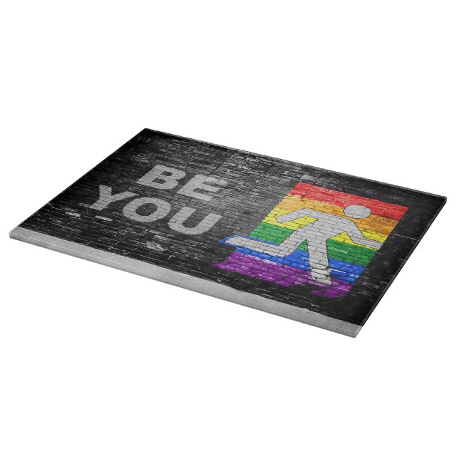SlipperyJoe's rainbow pride colours panel urban st Cutting Board (Corner)