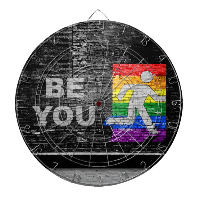 SlipperyJoe's rainbow pride colours panel urban st Dartboard (Front)