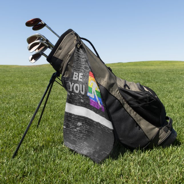SlipperyJoe's rainbow pride colours panel urban st Golf Towel (Green)