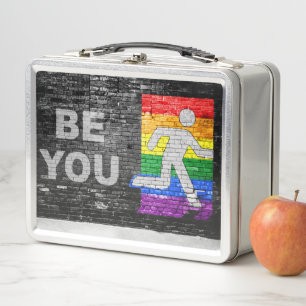 SlipperyJoe's rainbow pride colours panel urban st Metal Lunch Box