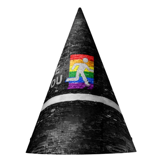 SlipperyJoe's rainbow pride colours panel urban st Party Hat (Front)