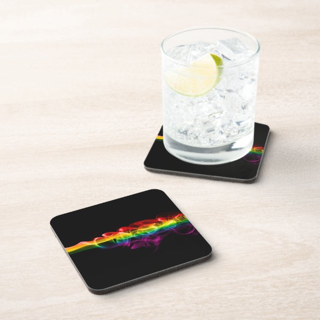 SlipperyJoe's Rainbow smoke vapor ripple rainbow c Coaster (Right Side)