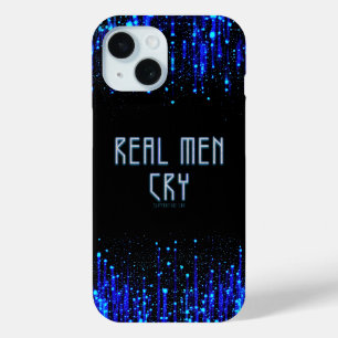 SlipperyJoe's real men cry tears emotions digital iPhone 15 Case