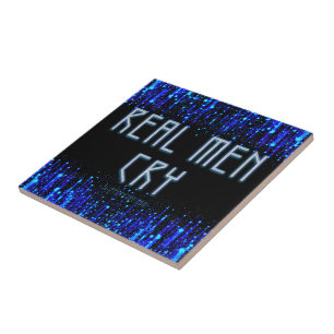 SlipperyJoe's real men cry tears emotions digital Tile