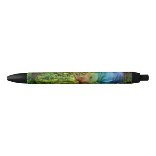 SlipperyJoe's rhinoceros lush tropical setting pri Black Ink Pen