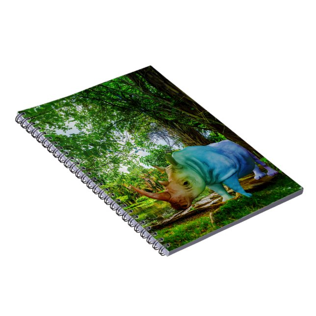 SlipperyJoe's rhinoceros lush tropical setting pri Notebook (Right Side)