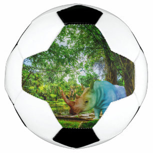 SlipperyJoe's rhinoceros lush tropical setting pri Soccer Ball