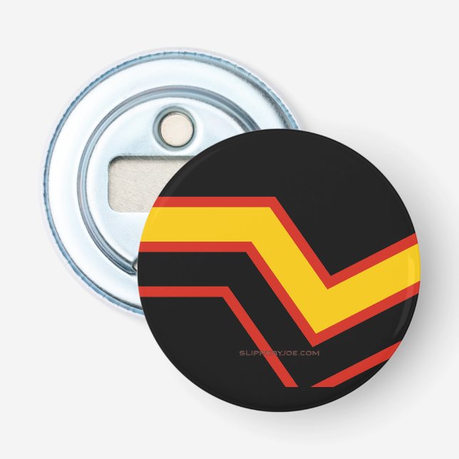 SlipperyJoe's rubber pride flag arrows chevrons st Bottle Opener (Front)