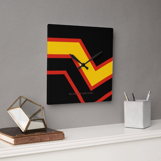 SlipperyJoe's rubber pride flag arrows chevrons st Square Wall Clock (Office)