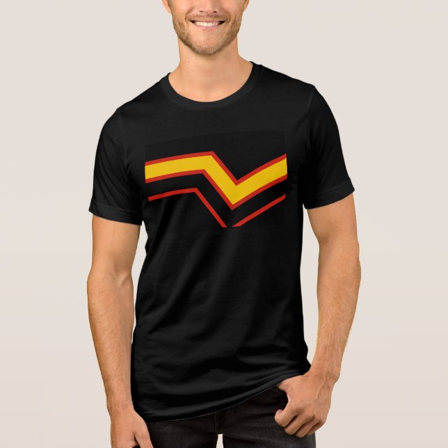 SlipperyJoe's rubber pride flag arrows chevrons st Tri-Blend Shirt (Front)