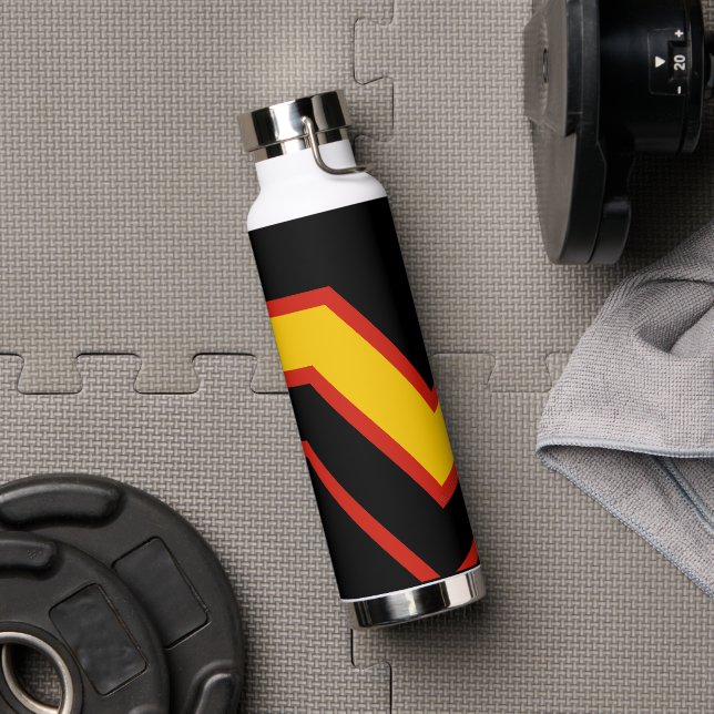 SlipperyJoe's rubber pride flag arrows chevrons st Water Bottle (Gym)
