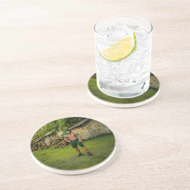 SlipperyJoe's Saint Patrick's Day festive leprecha Coaster (Side)