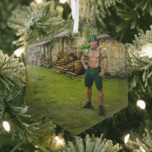 SlipperyJoe's Saint Patrick's Day festive leprecha Glass Tree Decoration