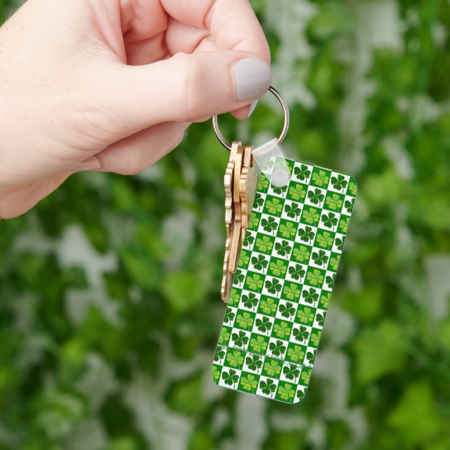 SlipperyJoe's Saint Patrick's Day four leaf clover Key Ring (Hand)