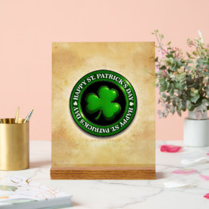 SlipperyJoe's Saint Patrick's Day glossy three lea Acrylic Sign