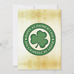SlipperyJoe's Saint Patrick's Day glossy three lea Holiday Card