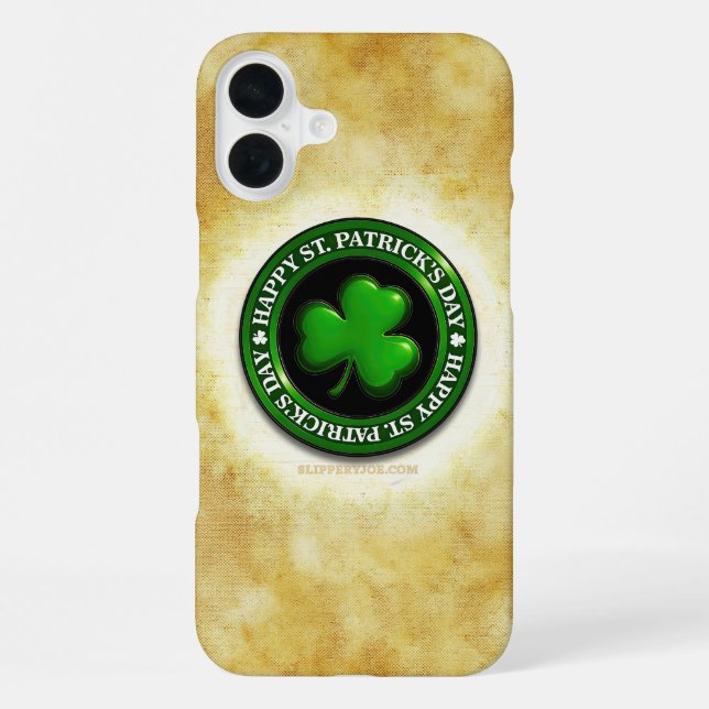 SlipperyJoe's Saint Patrick's Day glossy three lea iPhone Case (Back)