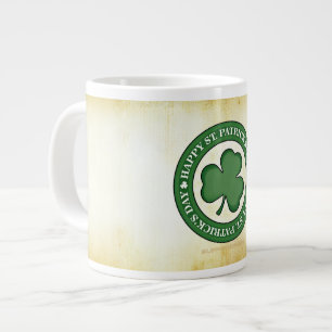 SlipperyJoe's Saint Patrick's Day glossy three lea Large Coffee Mug