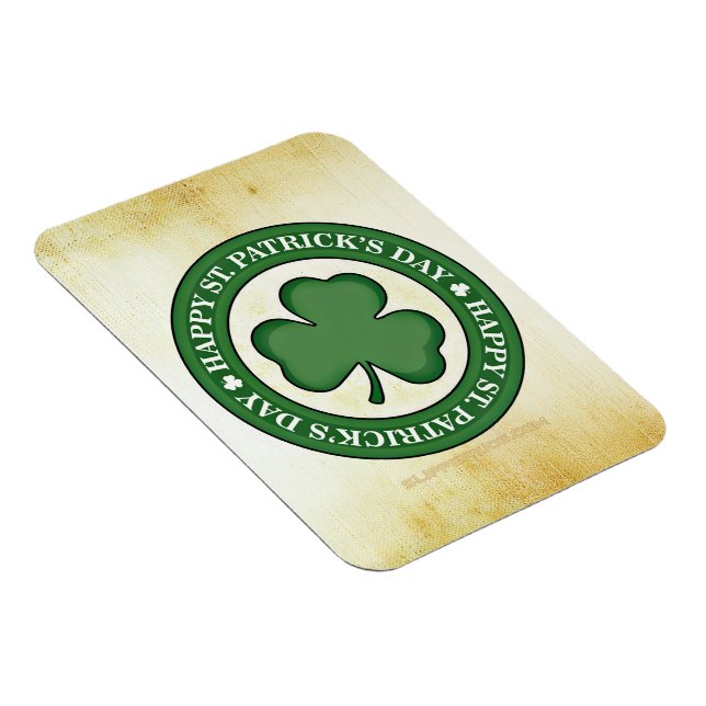 SlipperyJoe's Saint Patrick's Day glossy three lea Magnet (Right Side)