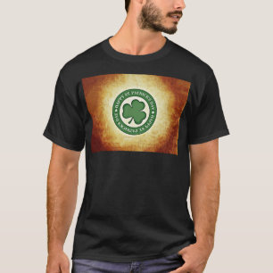 SlipperyJoe's Saint Patrick's Day glossy three lea T-Shirt