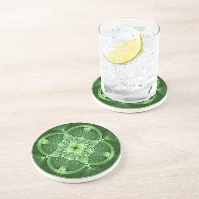SlipperyJoe's Saint Patrick's Day glowing four lea Coaster (Side)