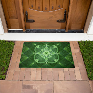 SlipperyJoe's Saint Patrick's Day glowing four lea Doormat