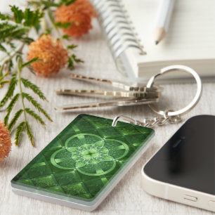 SlipperyJoe's Saint Patrick's Day glowing four lea Key Ring