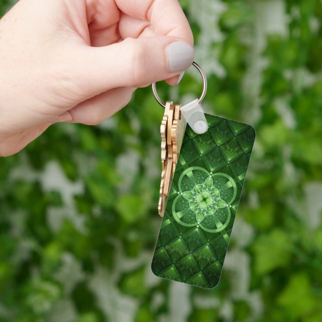 SlipperyJoe's Saint Patrick's Day glowing four lea Key Ring (Hand)