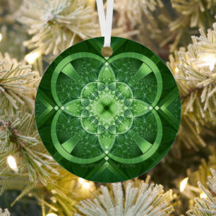 SlipperyJoe's Saint Patrick's Day glowing four lea Metal Tree Decoration