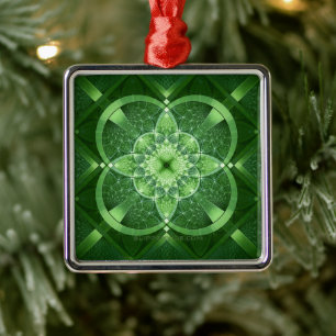 SlipperyJoe's Saint Patrick's Day glowing four lea Metal Tree Decoration