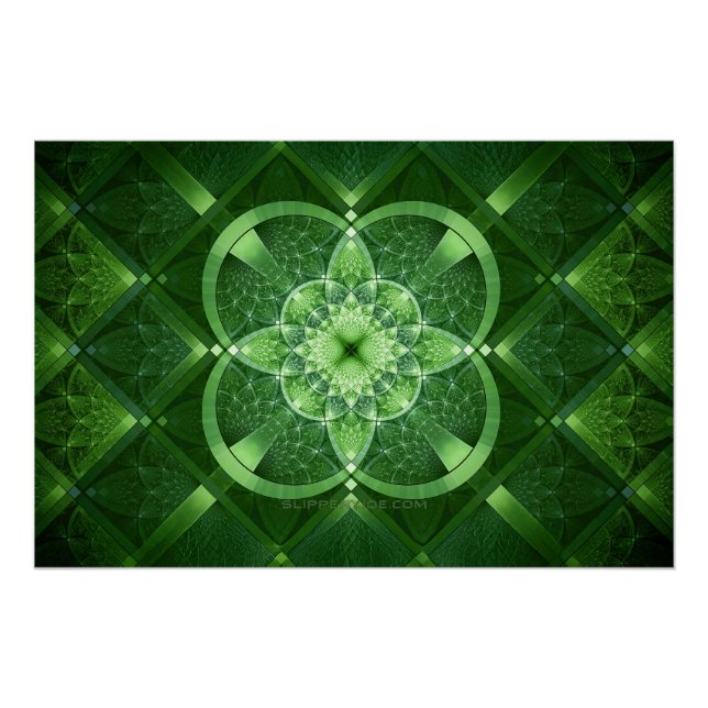 SlipperyJoe's Saint Patrick's Day glowing four lea Poster (Front)