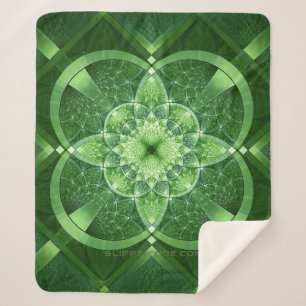SlipperyJoe's Saint Patrick's Day glowing four lea Sherpa Blanket