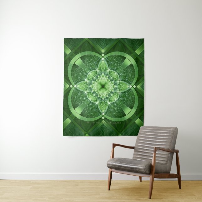 SlipperyJoe's Saint Patrick's Day glowing four lea Tapestry (In Situ)