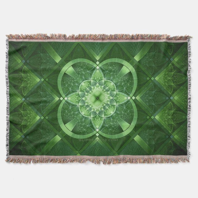 SlipperyJoe's Saint Patrick's Day glowing four lea Throw Blanket (Front)
