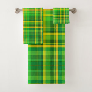 SlipperyJoe's Saint Patrick's Day green-yellow pla Bath Towel Set